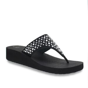 Women's Lifestyle Black Studded Wedge Sandals   Various Sizes   NWT